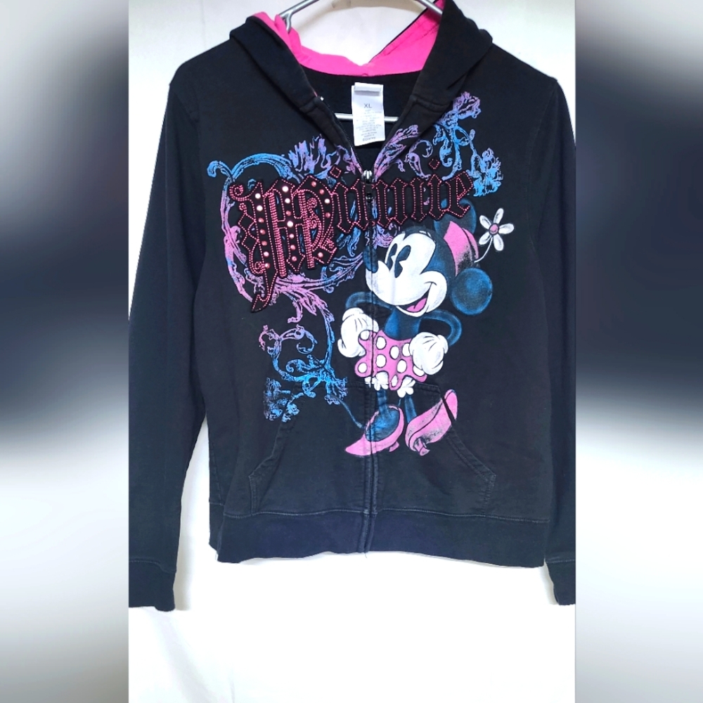 Black Hoodie with Minnie Mouse Design